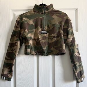adidas Camouflage Cropped Hoodie